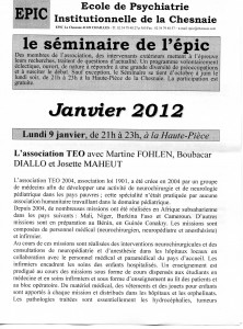 Séminaire de l'EPIC - 9 janvier 2012 p.1